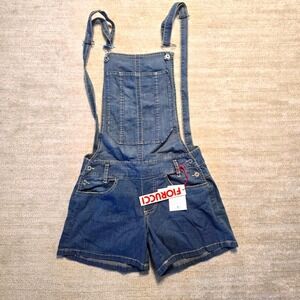Fiorucci Salopette Shortalls Womens 24 Blue Denim Short Overalls